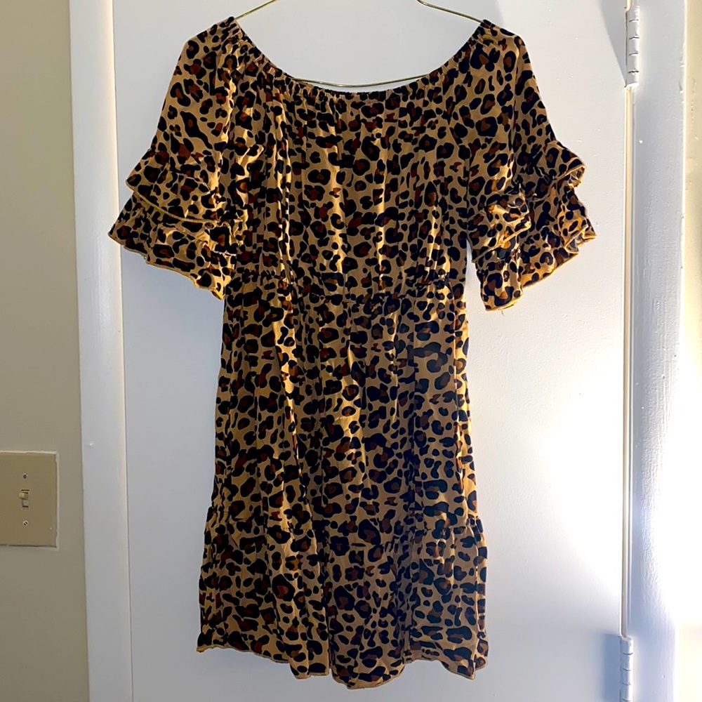 Leopard print mini dress